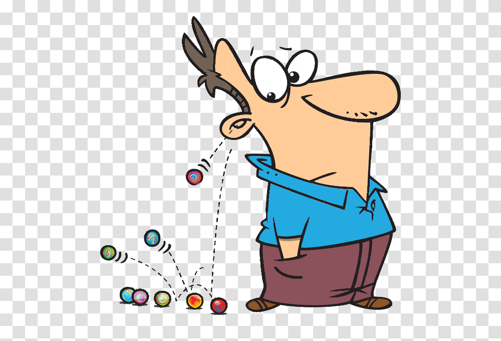 Marbles Rolling Out Of Cartoon Mans Ear Art Images, Bubble Transparent Png