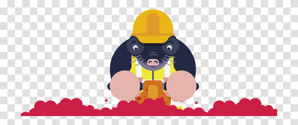 Marc The Mole Digging For His Love Cartoon, Clothing, Apparel, Helmet, Hardhat Transparent Png