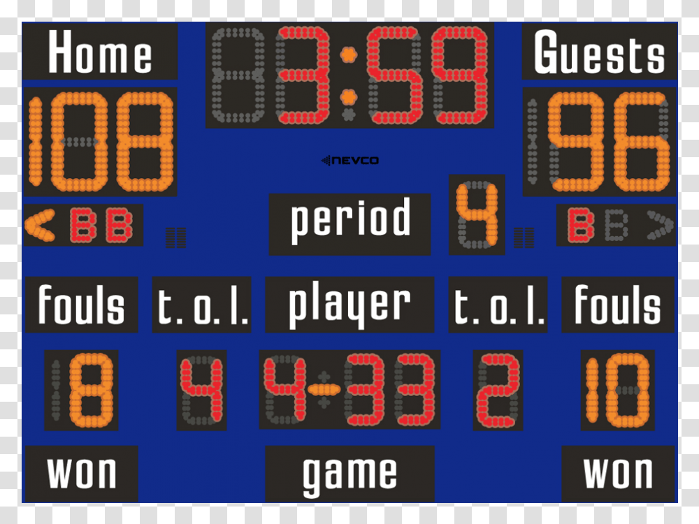 Marcador Basketball, Scoreboard Transparent Png