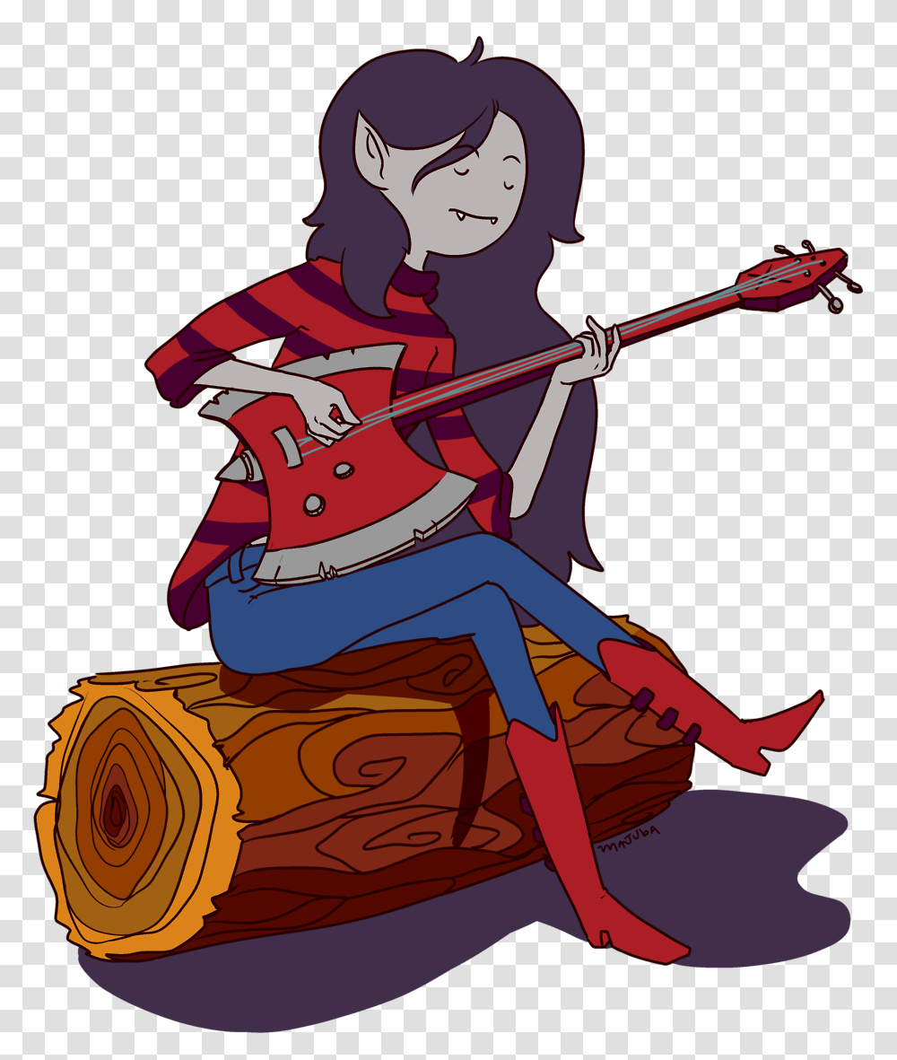 Marceline Sitting In A Trunk Playing Guitarredbubble Cartoon, Person, Leisure Activities, Musician, Musical Instrument Transparent Png