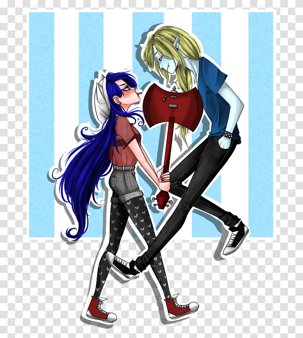 Marceline The Human And Finn The Vampire King Adventure Time Vampire Finn, Comics, Book, Costume, Person Transparent Png