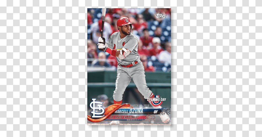Marcell Ozuna 2018 Topps Opening Day Baseball Base Baseball Player, Person, Human, People, Athlete Transparent Png