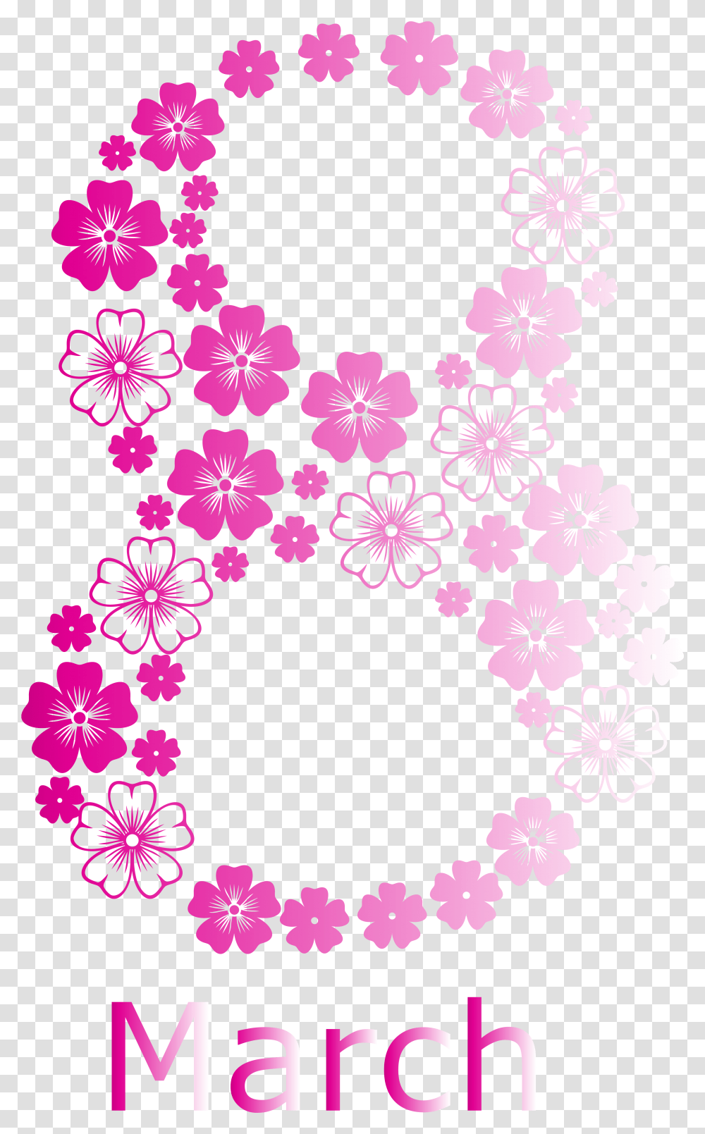 March Clipart Floral Womens Day Clip Art, Floral Design, Pattern, Rug Transparent Png