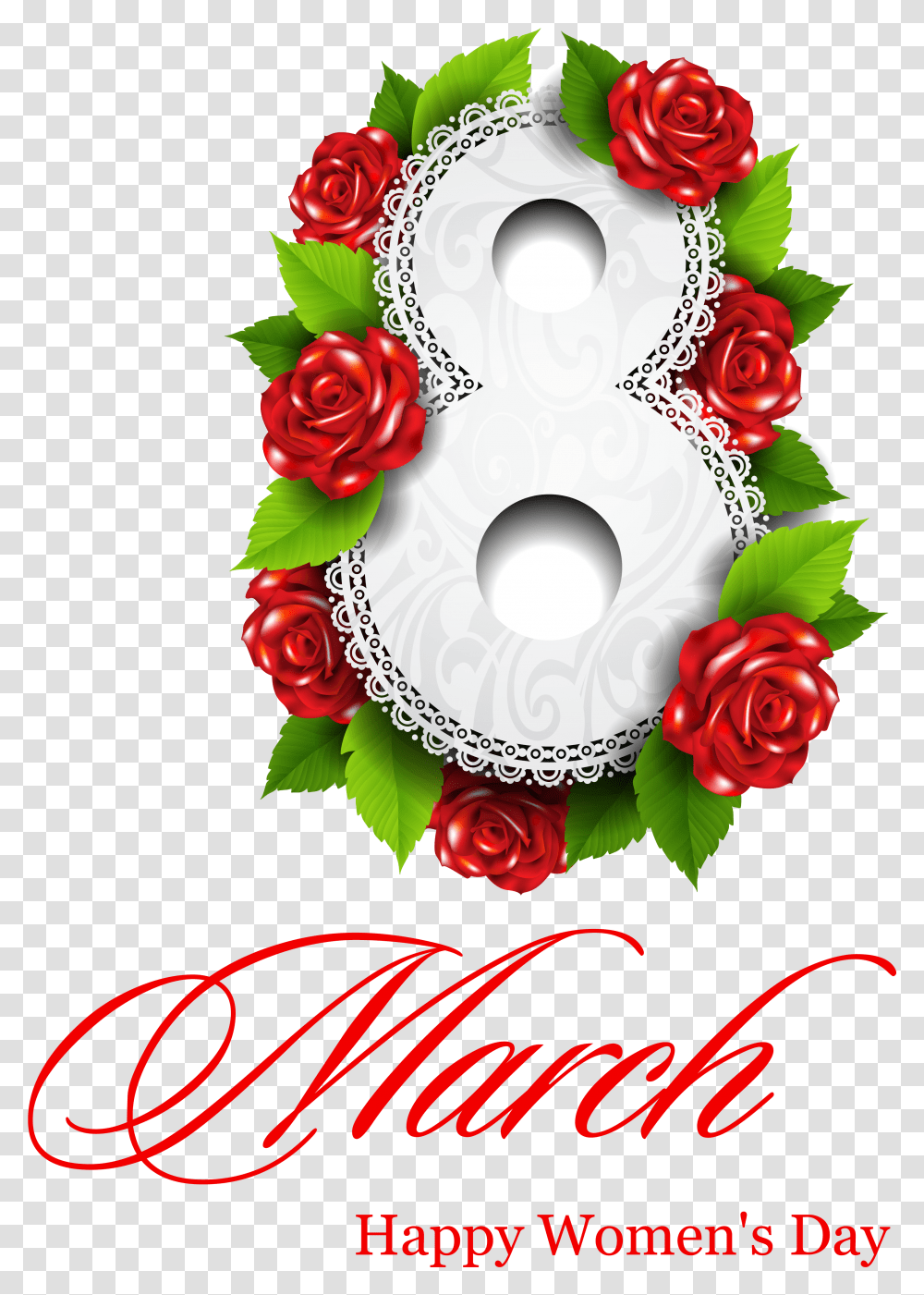 March Happy Women's Day, Wreath, Birthday Cake, Dessert, Food Transparent Png
