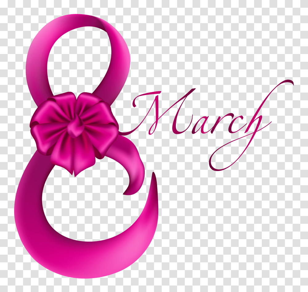 March Pink With Bow Clipart, Gift Transparent Png