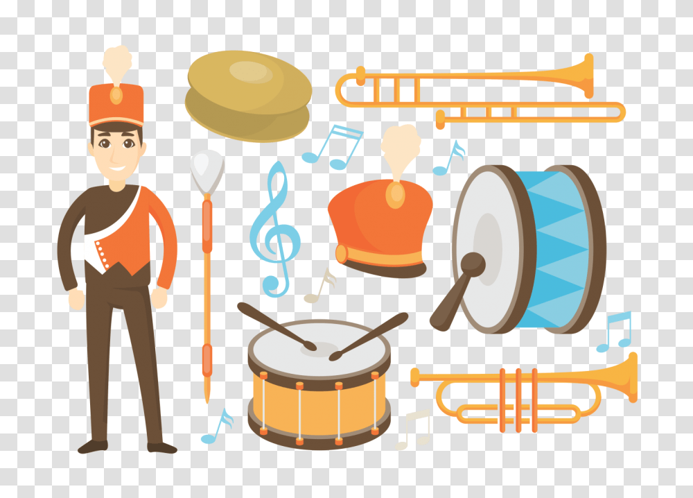Marching Band Icons Vector, Person, Human, Musical Instrument, Drum Transparent Png