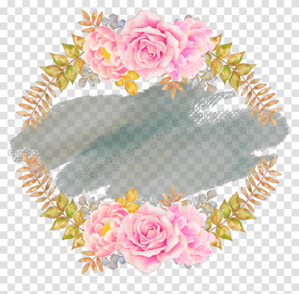 Marco De Flores Acuarela Image Flower Circle Background Design, Plant, Floral Design, Pattern, Graphics Transparent Png