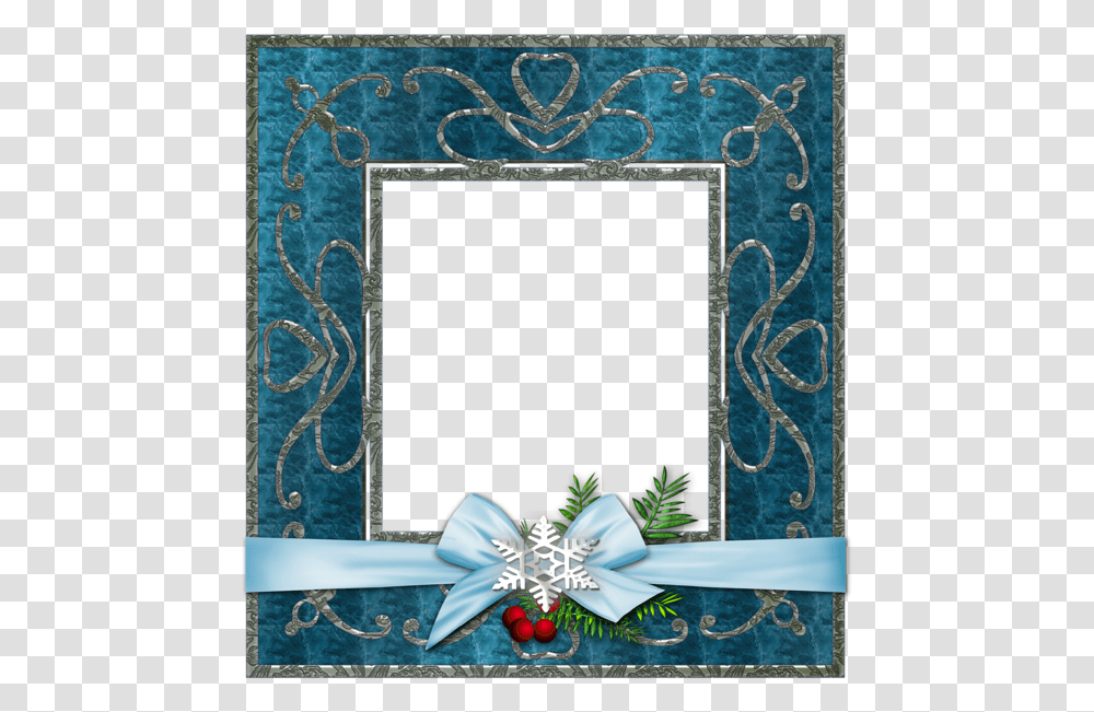 Marco De Fotos De Navidad Azul Christmas Photo Frame, Rug, Painting Transparent Png