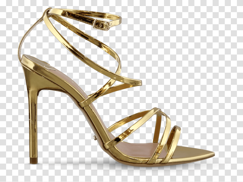 Marcy Gold Shine Heels Sandal, Clothing, Apparel, Footwear, Shoe Transparent Png