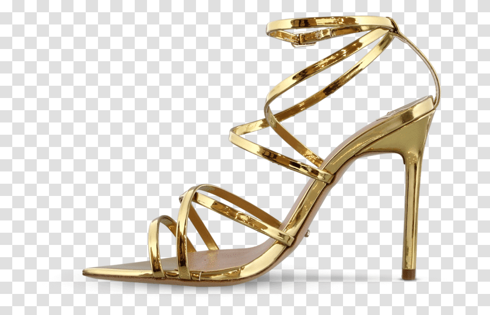 Marcy Gold Shine Side High Heels, Apparel, Footwear, Shoe Transparent Png