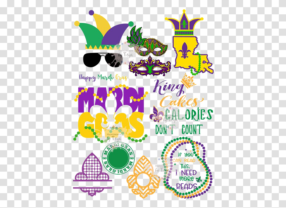 Mardi Gras Cartoons, Sunglasses, Pattern Transparent Png