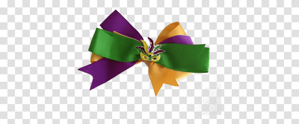 Mardi Gras Hair Bow With Mask Origami, Clothing, Apparel, Hat, Gift Transparent Png
