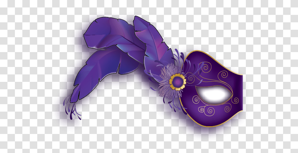 Mardi Gras Half Mask, Purple, Animal Transparent Png