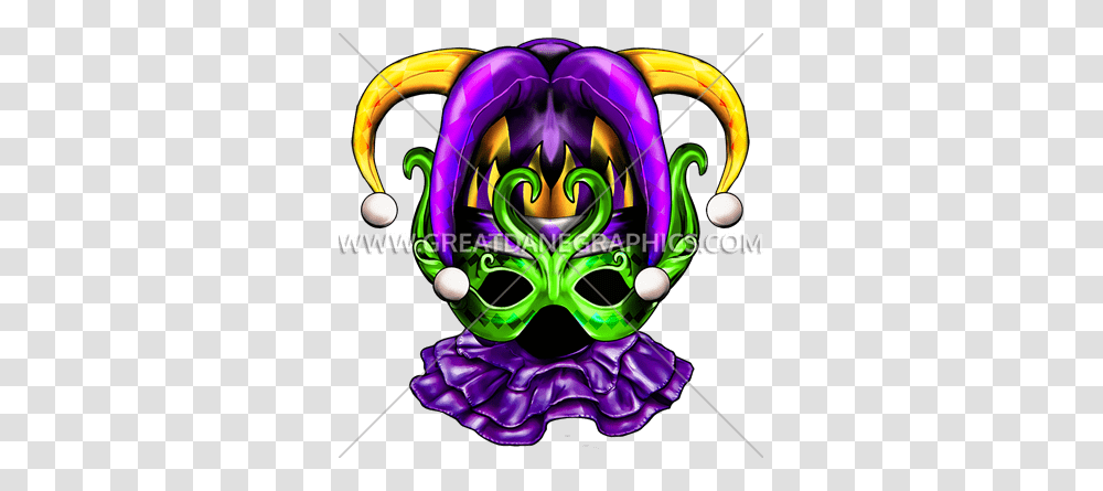 Mardi Gras Jester Mask Production Ready Artwork For T Shirt Printing, Purple, Helmet Transparent Png