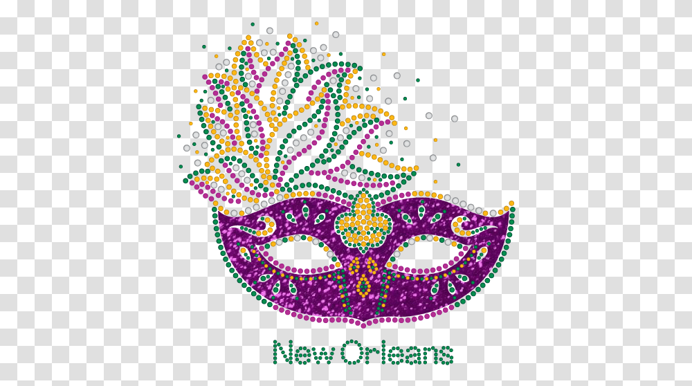 Mardi Gras Rhinestone Mask With Purple Masquerade Ball, Parade, Crowd, Carnival Transparent Png