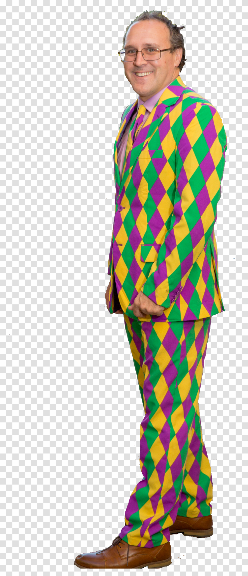 Mardi Gras Suit Pajamas On Background, Clothing, Person, Performer, Costume Transparent Png