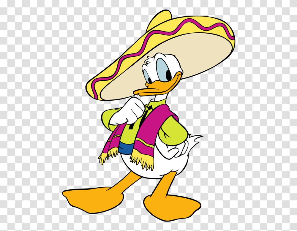 Margarita Clipart Sombrero Donald Duck Mexican Hat, Person, Costume, Label Transparent Png