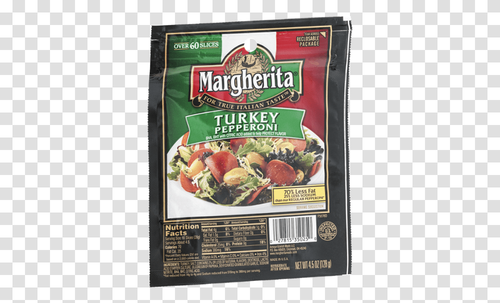 Margherita Turkey Pepperoni, Plant, Menu, Food Transparent Png