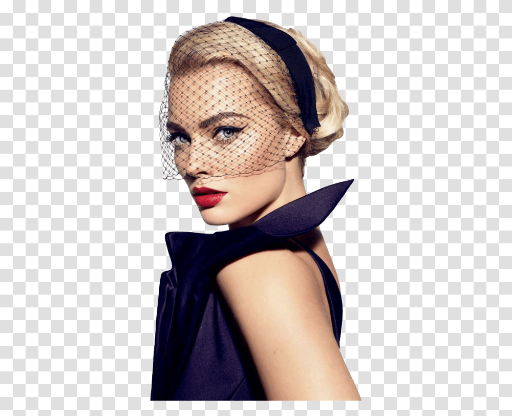 Margot Robbie Photo Magazine Cover Design Vogue, Apparel, Veil, Person Transparent Png