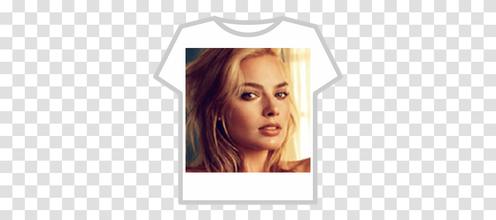 Margot Robbie Roblox T Shirt Roblox Marshmello, Person, Face, Text, Clothing Transparent Png