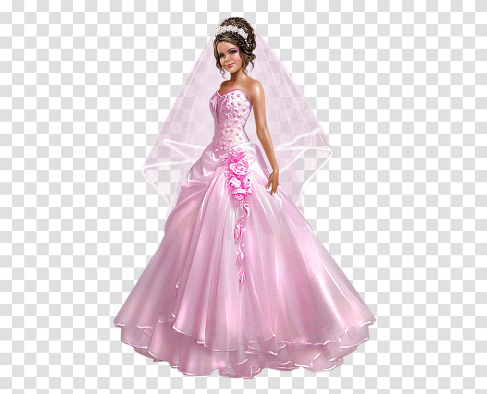 Mariage Marie Robe Rose Bride Drawing Debutante Wearing Dress Clipart, Barbie, Figurine, Doll, Toy Transparent Png