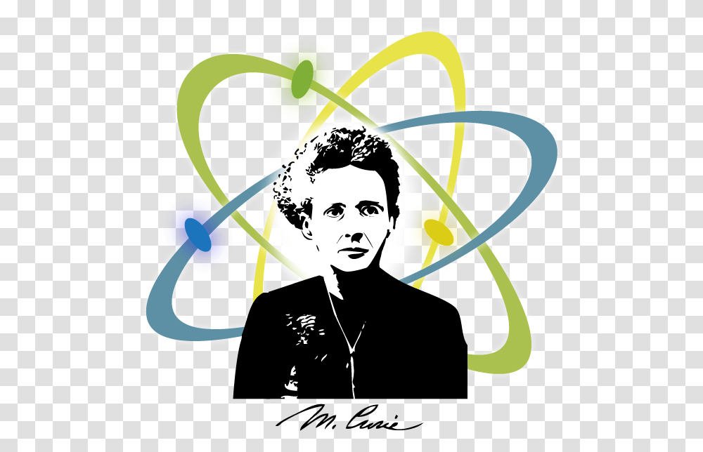 Marie Curie Background, Person, Human, Logo Transparent Png