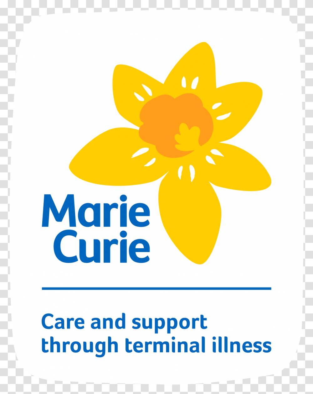 Marie Curie Logo Marie Curie Cancer Care Logo, Flower, Plant, Blossom, Daffodil Transparent Png