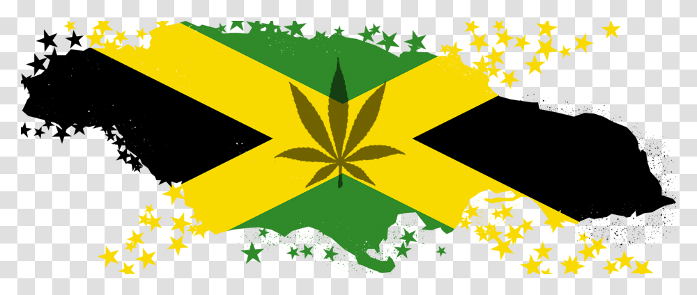 Marijuana And Flag Map Of Jamaica Jamaica Map Cannabis, Pattern Transparent Png