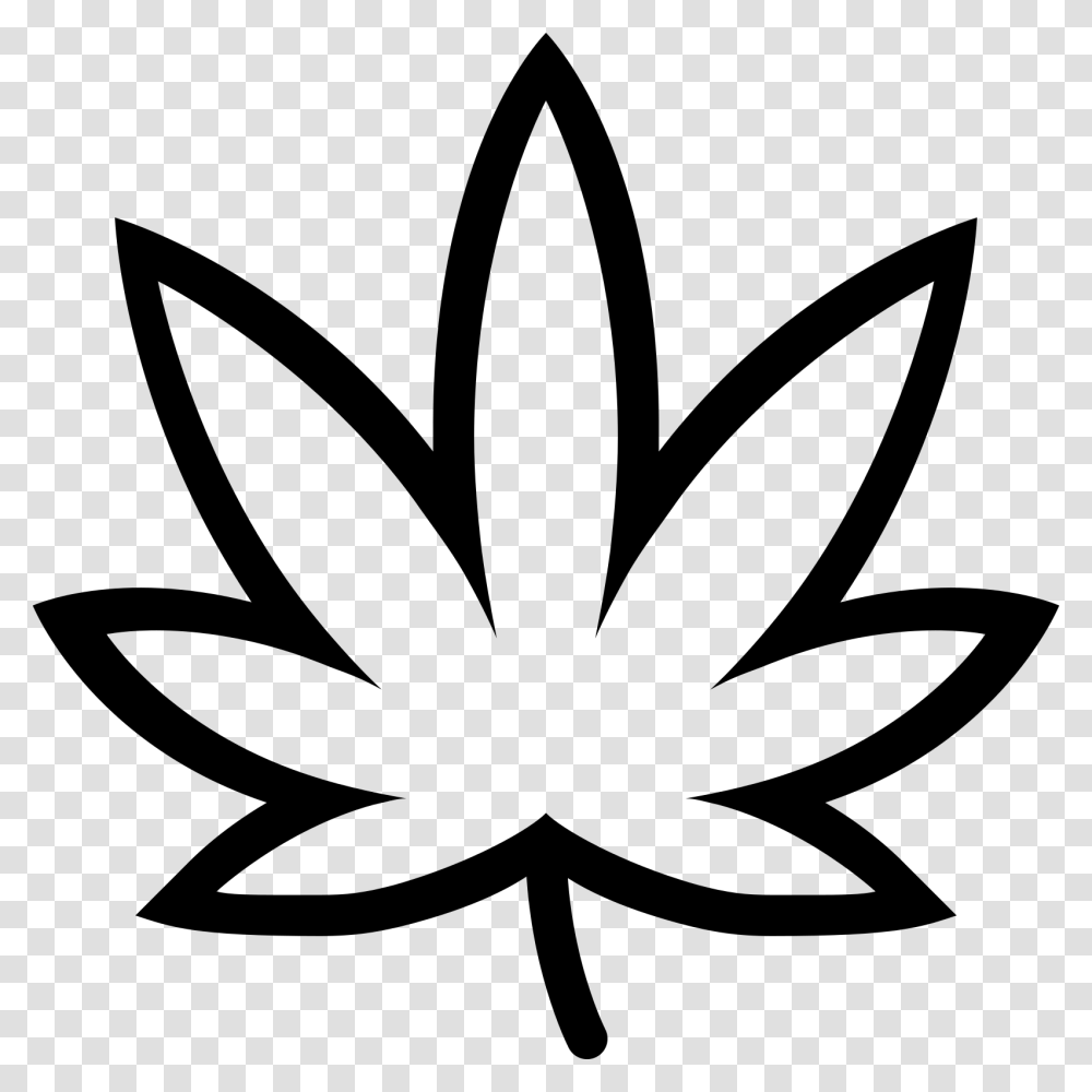 Marijuana Clipart Weed Leaf Outline, Plant, Bow, Stencil Transparent Png