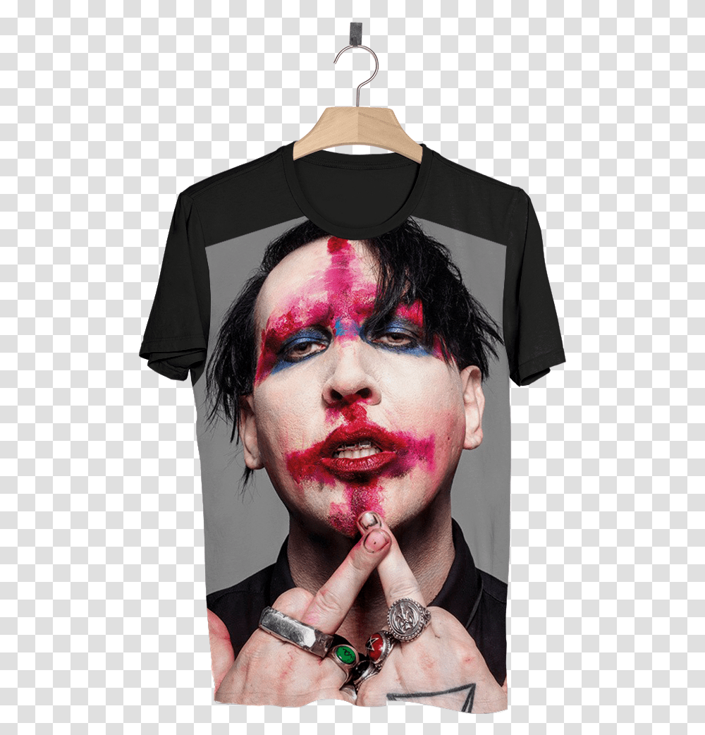 Marilyn Manson Camiseta Lady Gaga Born This Way Marilyn Manson Metal Hammer, Face, Person, Wristwatch Transparent Png
