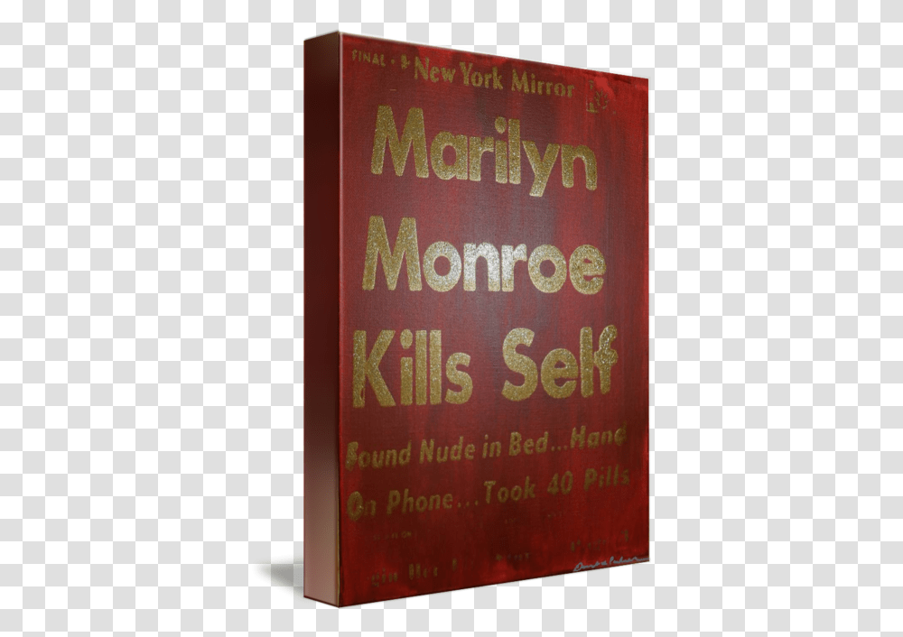 Marilyn Monroe Kills Self Golden Horizontal, Book, Text, Alphabet, Beverage Transparent Png