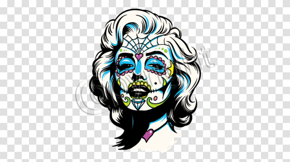 Marilyn Monroe Marilyn Monroe In Sugar Skull, Floral Design, Pattern Transparent Png