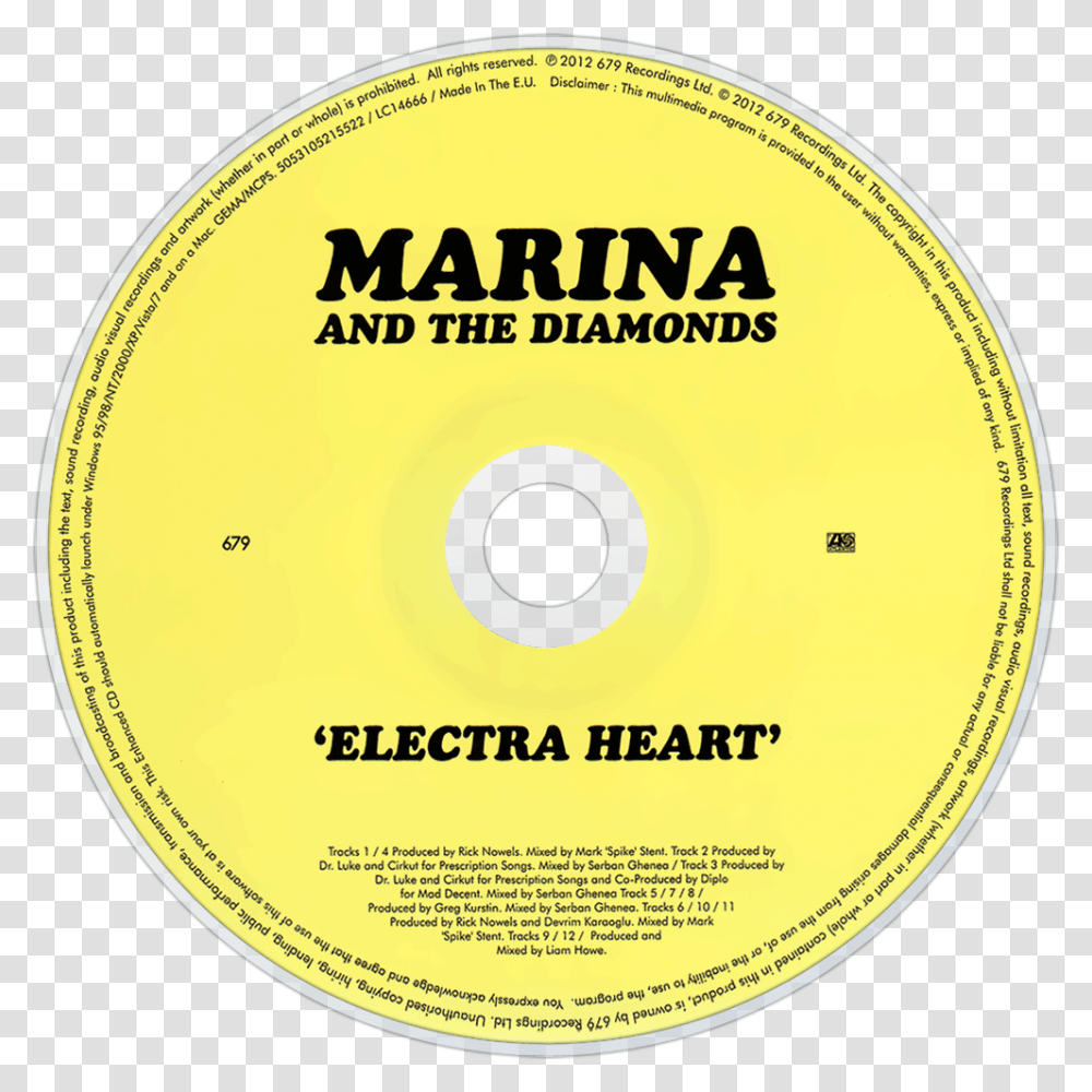 Marina And The Diamonds Electra Heart Disc, Disk, Dvd Transparent Png