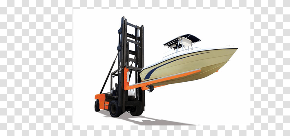 Marina Forklift Material Handling And Logistics, Vehicle, Transportation, Watercraft, Vessel Transparent Png