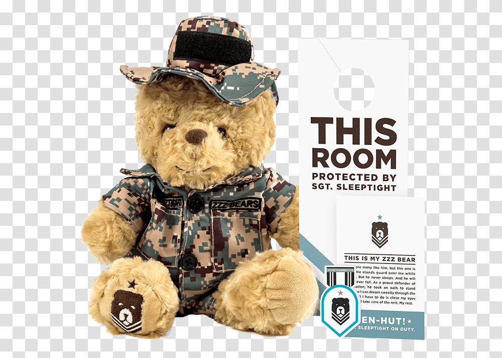 Marine Camouflage Teddy Bear With Sleep System And Teddy Bear, Toy, Person, Human, Plush Transparent Png