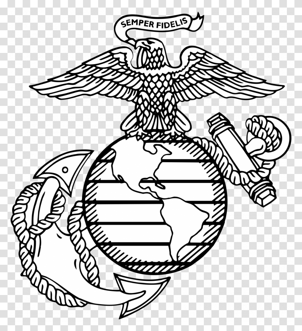 Marine Corps Logo Svg, Emblem, Stencil Transparent Png