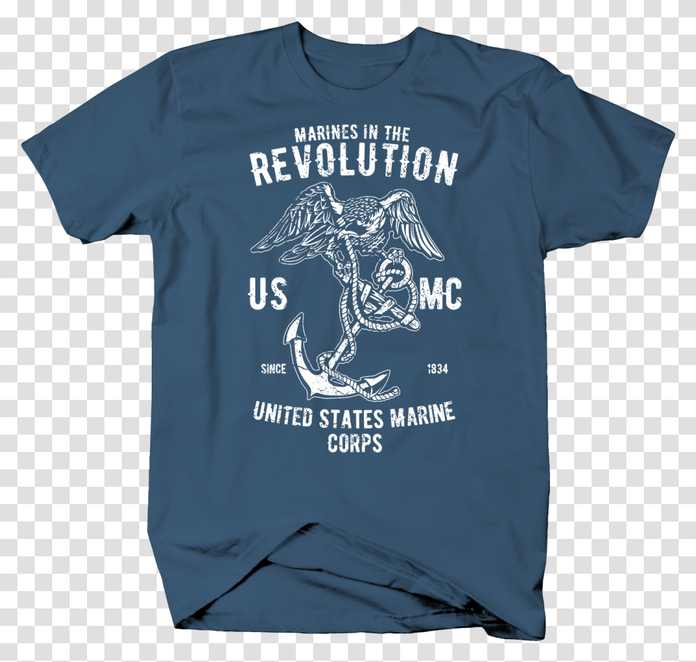 Marines In The Revolution Marine Corps Eagle And Anchor Marine T Shirt Design, Apparel, T-Shirt, Sleeve Transparent Png
