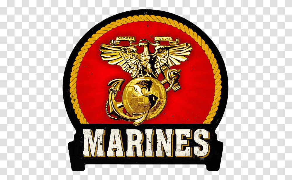 Marines Round Banner Sign Marine Sign, Logo, Trademark, Poster Transparent Png