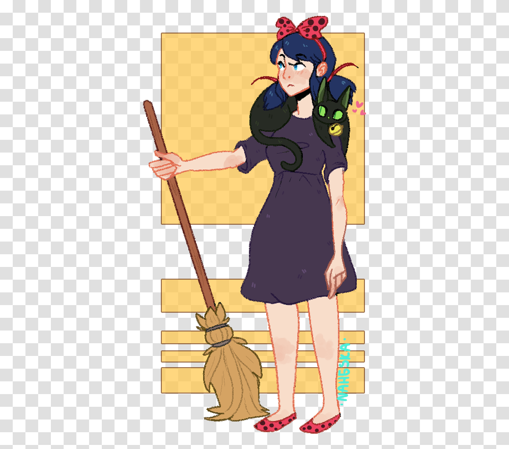 Marinette S Delivery Service Kiki Delivery Service Au, Person, Human, Broom, Paddle Transparent Png