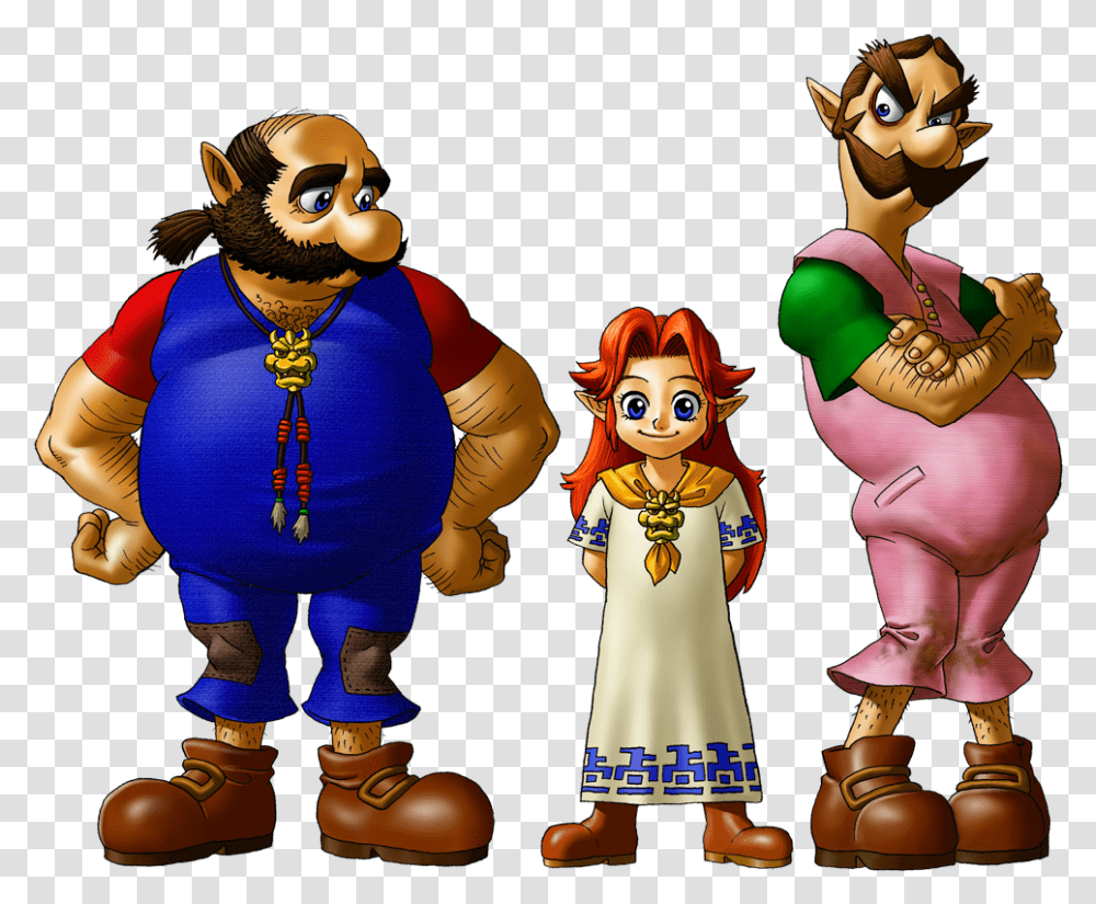 Mario And Luigi Ocarina Of Time, Figurine, Person, Human, Toy Transparent Png