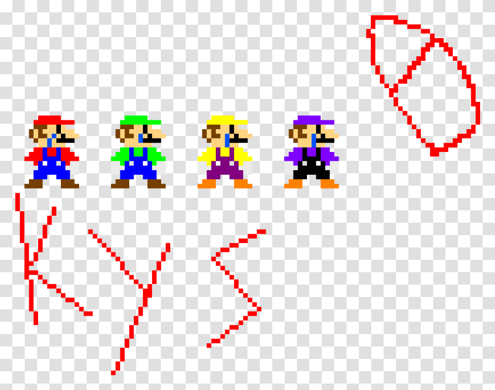 Mario And Luigi Wario Waluigi Mario Luigi Pixel, Pac Man Transparent Png