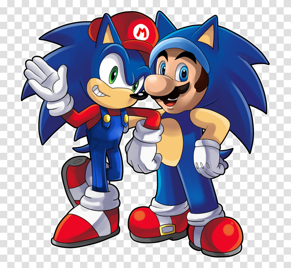 Mario And Sonic Mario And Sonic Combined, Toy, Crowd, Mascot, Pants Transparent Png