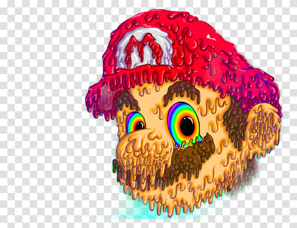 Mario Art Trippy Tumblr Pngtumblr Cool Rainbow Funny Trippy, Crowd, Animal, Leisure Activities Transparent Png