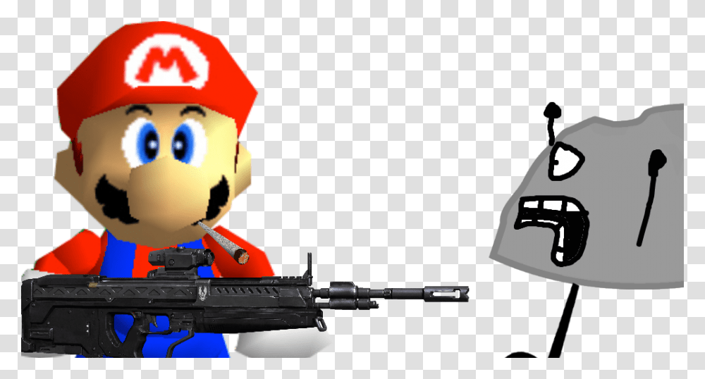 Mario Being An Mlg Gangster Scares Rock, Gun, Weapon, Weaponry Transparent Png