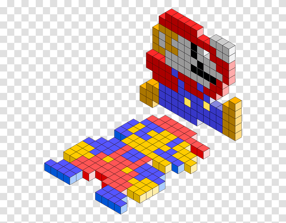 Mario Bros Pixel 3d, Toy, Rubix Cube, Pac Man Transparent Png