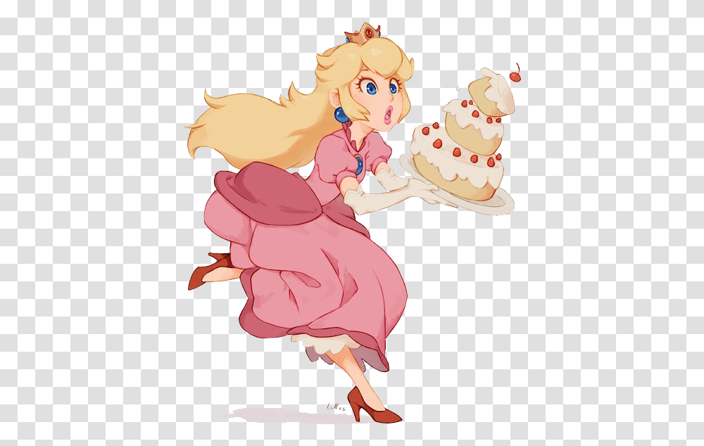 Mario Bros Princess Peach Happy Birthday, Person, Leisure Activities, Cream, Dessert Transparent Png
