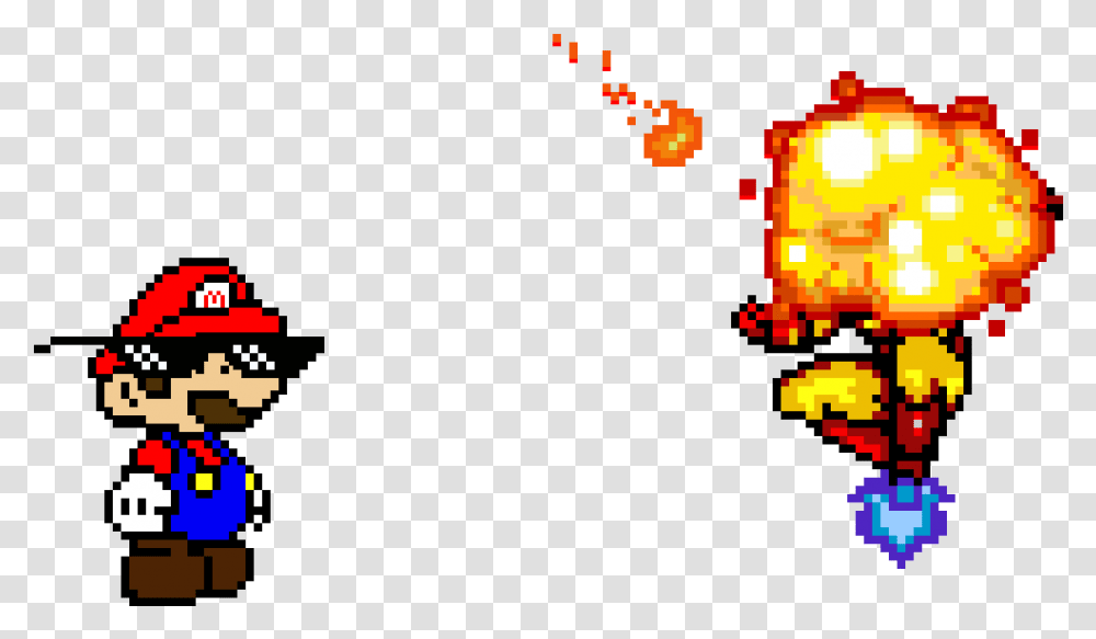 Mario Chucks A Fireball Mario Pixel, Super Mario, Pac Man Transparent Png