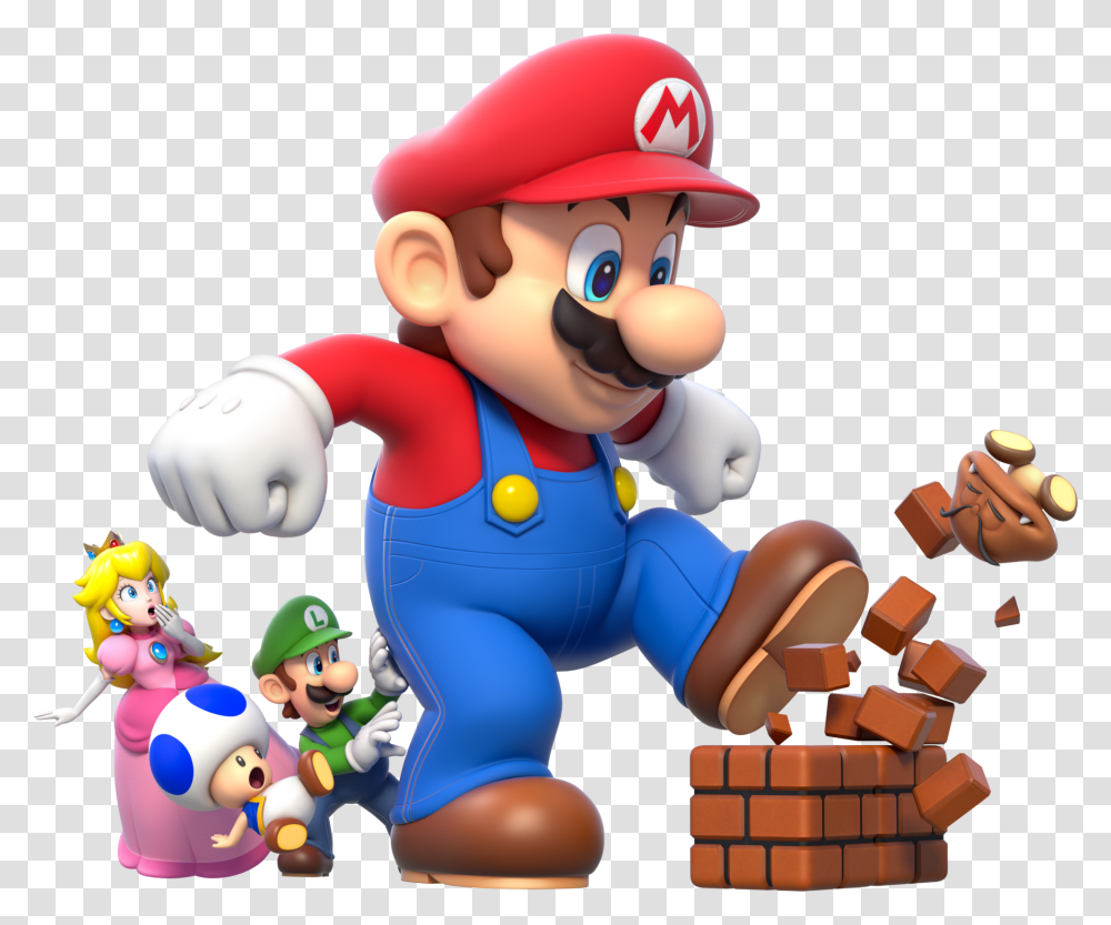 Mario Clipart Mario Block Luigi Mario And Peach, Super Mario, Person, Human, Toy Transparent Png