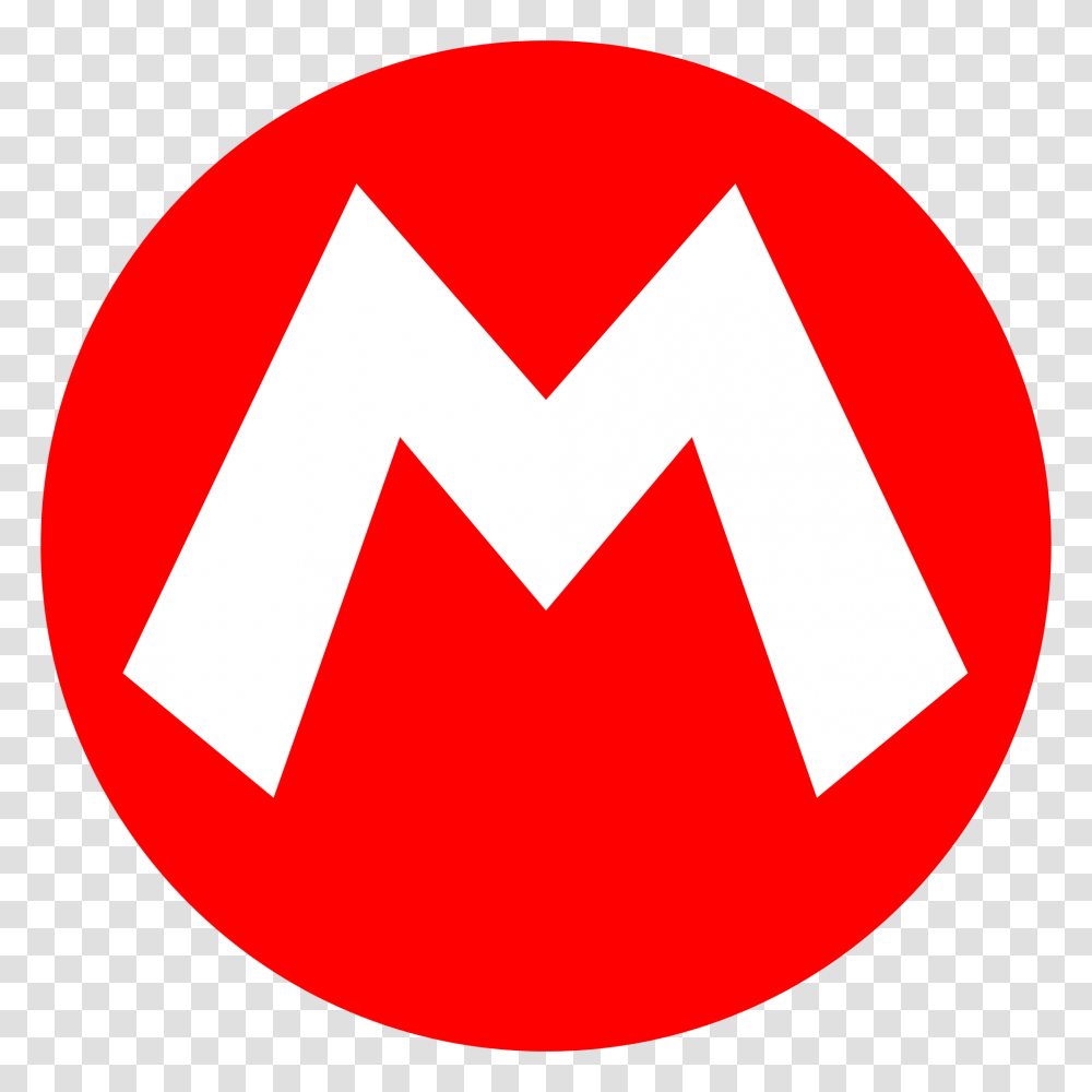 Mario Emblem Inverted, Logo, Trademark, First Aid Transparent Png
