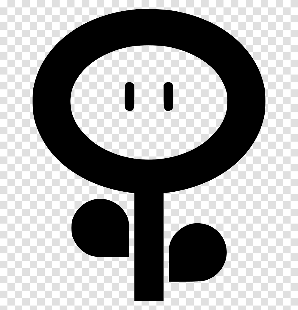 Mario Fireflower Mario Fire Flower Black And White, Lamp, Adapter, Plug Transparent Png